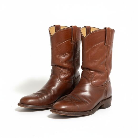 Vintage Justin Boots 3082 Brown Leather Western Cowboy Boots Men’s 6.5D Made USA - Picture 3 of 16